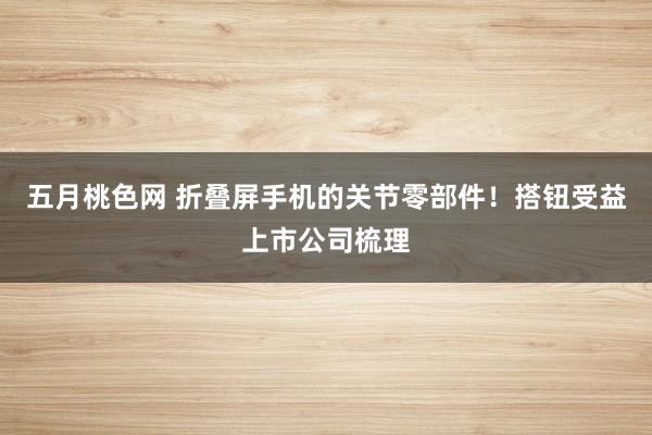 五月桃色网 折叠屏手机的关节零部件！搭钮受益上市公司梳理