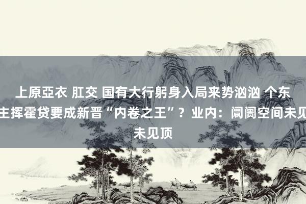 上原亞衣 肛交 国有大行躬身入局来势汹汹 个东谈主挥霍贷要成新晋“内卷之王”？业内：阛阓空间未见顶